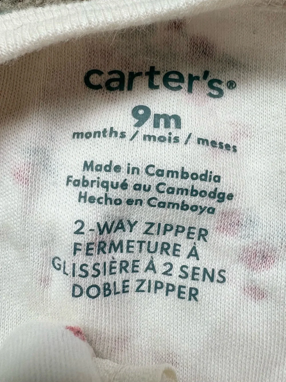 Carter's White Footed One-Piece with Red Floral Print